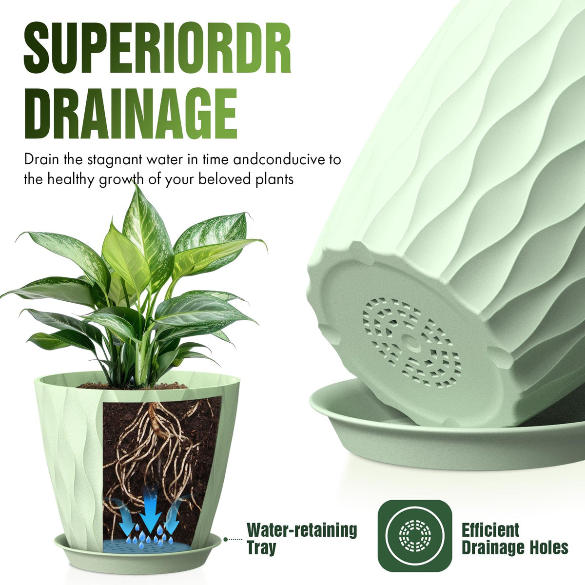 Modern water-ripple texture adds elegance while staying stable with a secure non-slip finish