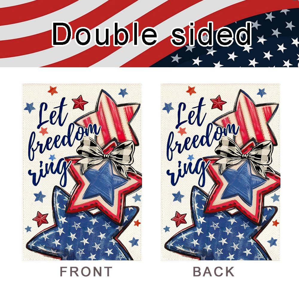 argoofg Let Freedom Ring flag made of heavy-duty polyester, weather-resistant year-round.