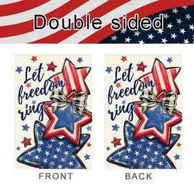 argoofg Let Freedom Ring flag made of heavy-duty polyester, weather-resistant year-round.