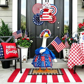 ARGOOGF patriotic goose dress set for 23-inch statues on the porch