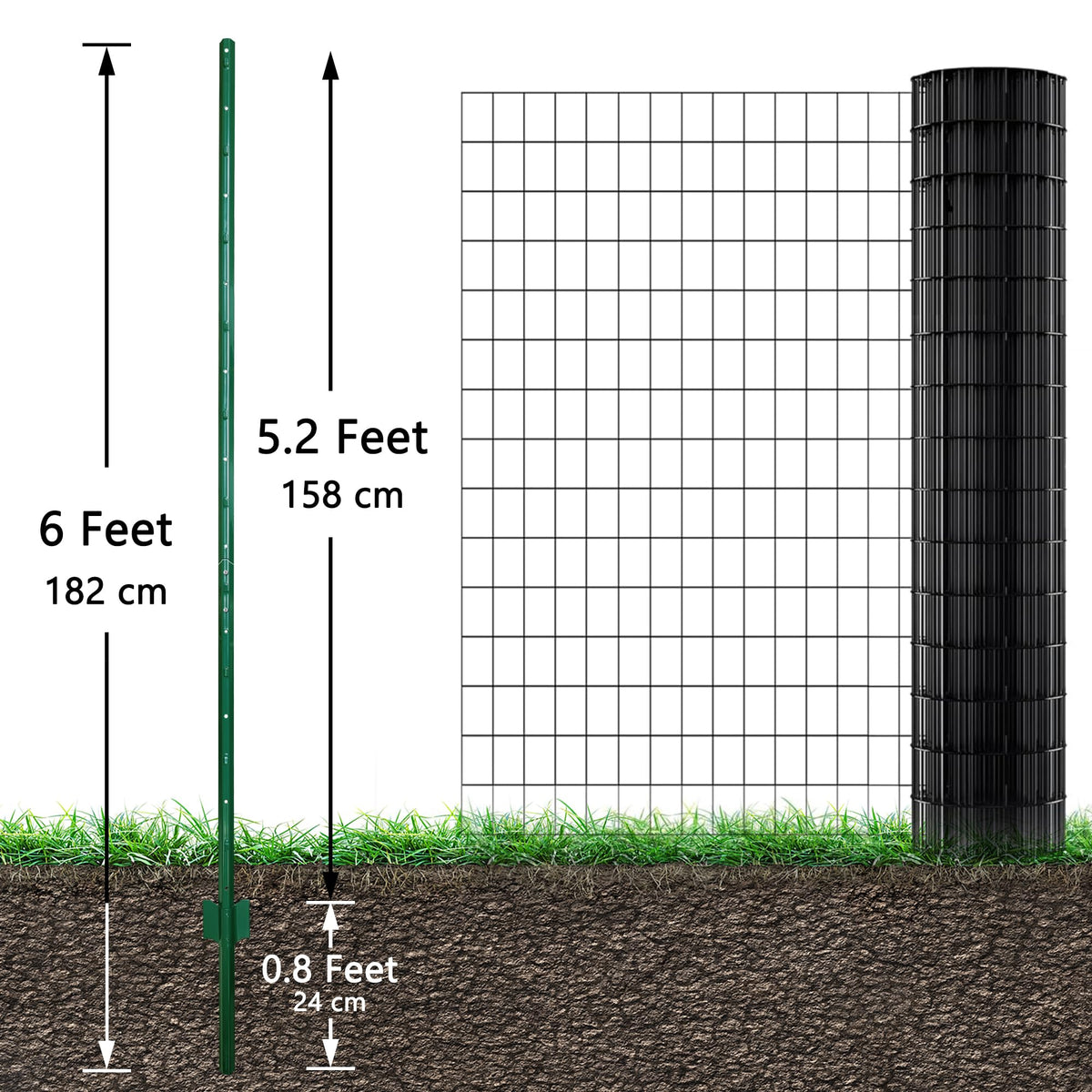 ARIFARO adjustable-tab fence post for secure attachment
