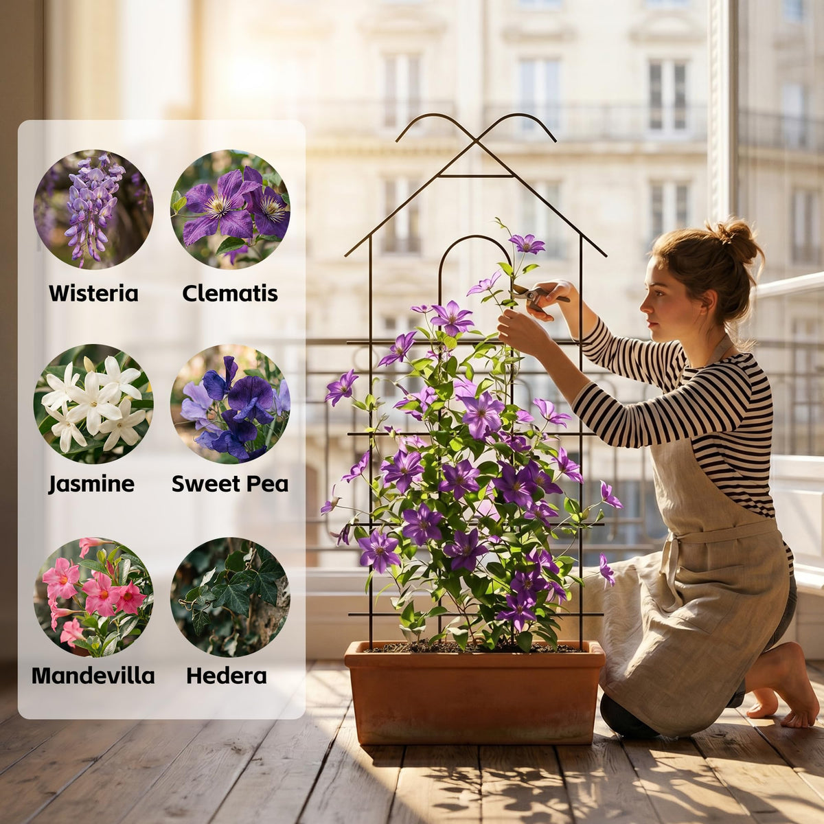 ARIFARO climbing-plants-support-for-vines enables tidy vertical growth in gardens