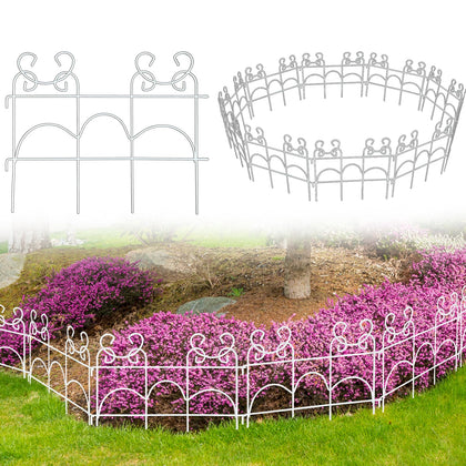ARIFARO decorative garden fence border 13h-17w defines flower beds with elegant edging.