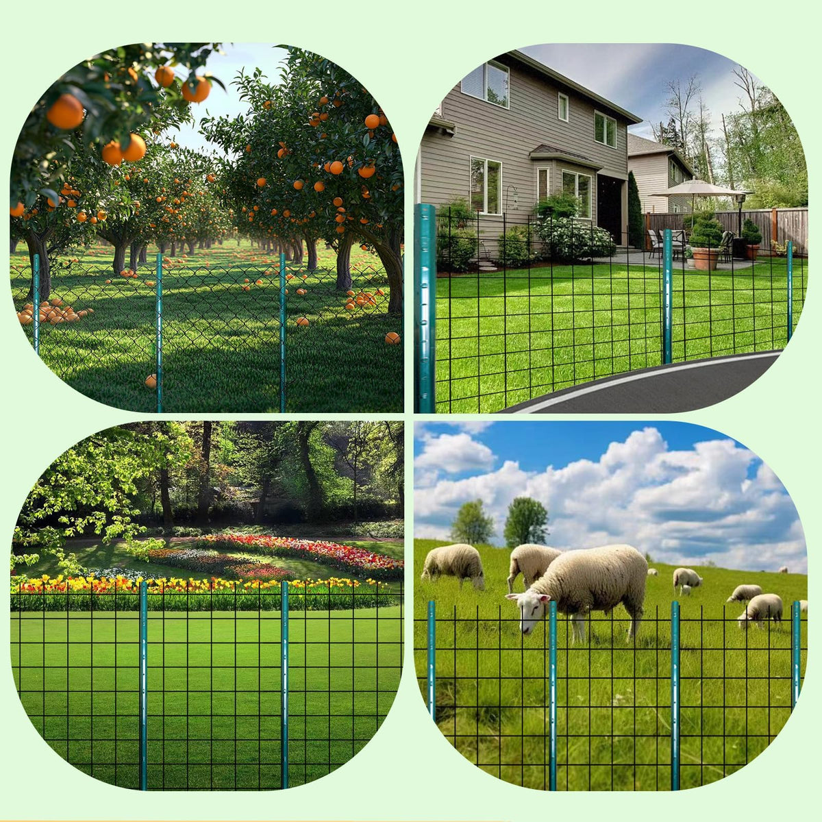 ARIFARO gate post connection and plant protection in a yard