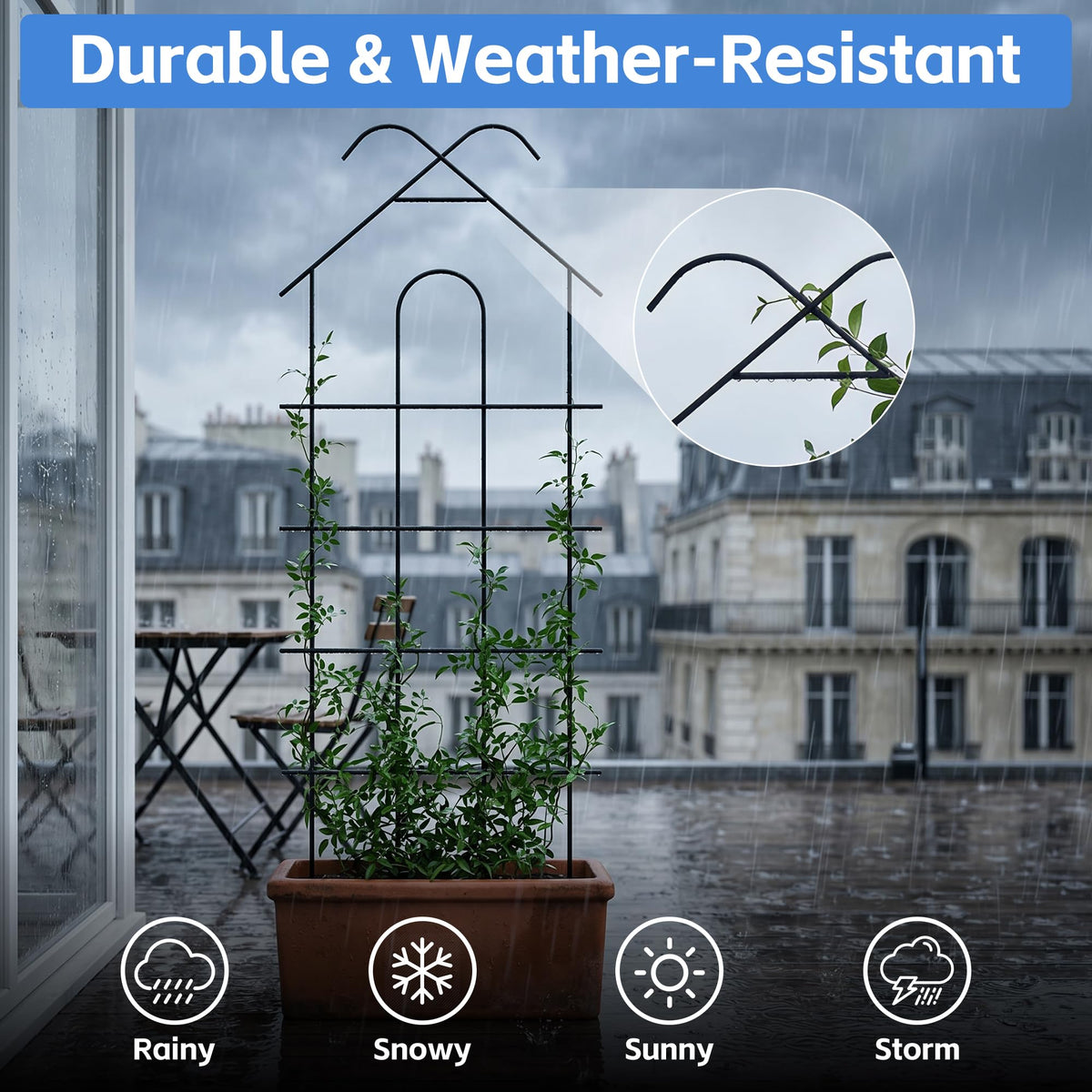 ARIFARO house-shaped-garden-trellis-design adds decorative structure to pots
