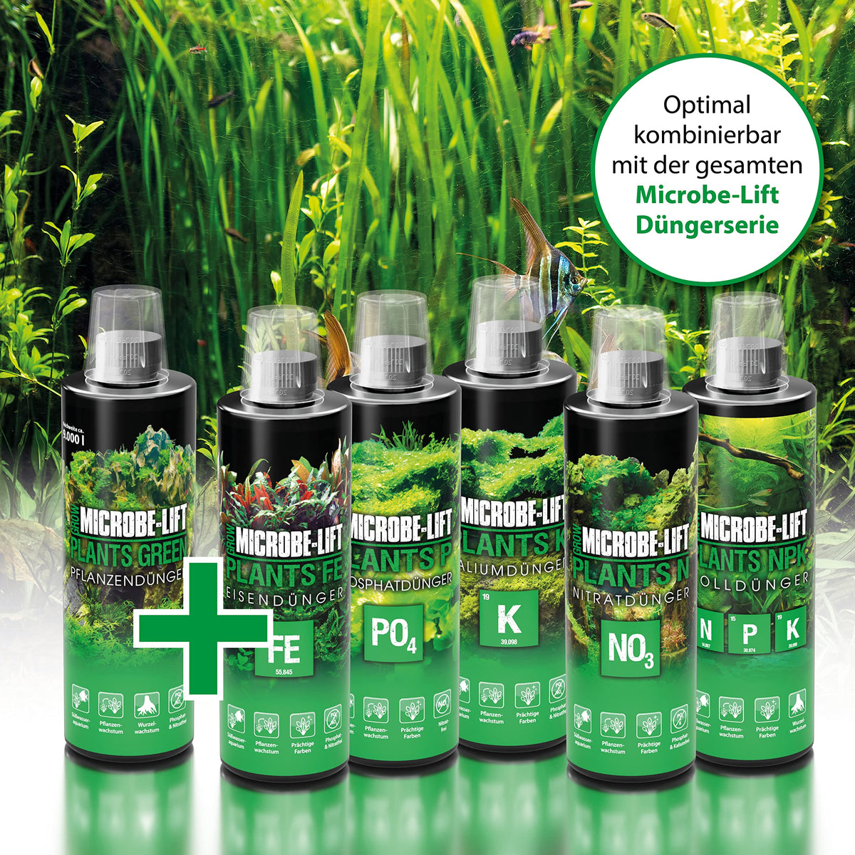 ARKA MICROBE-LIFT All In One enhances ornamental tanks with lush greens.