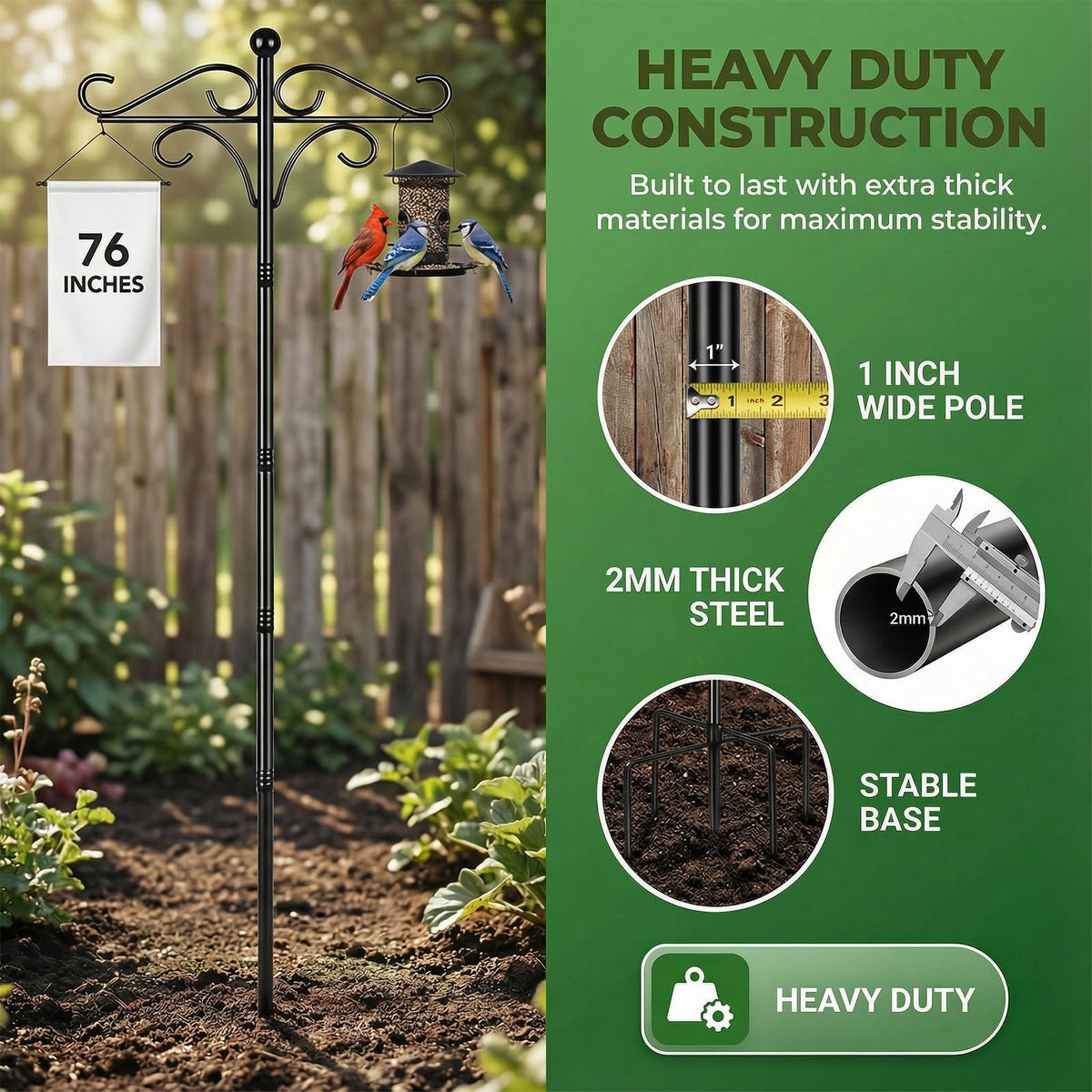 ARKFUSION 76inch dual hooks offer extra hanging space.