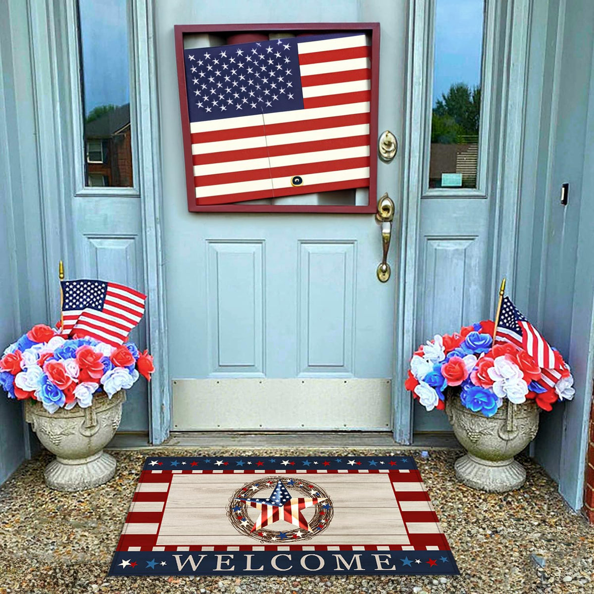 ARKUKT front door porch setup showing welcoming entry