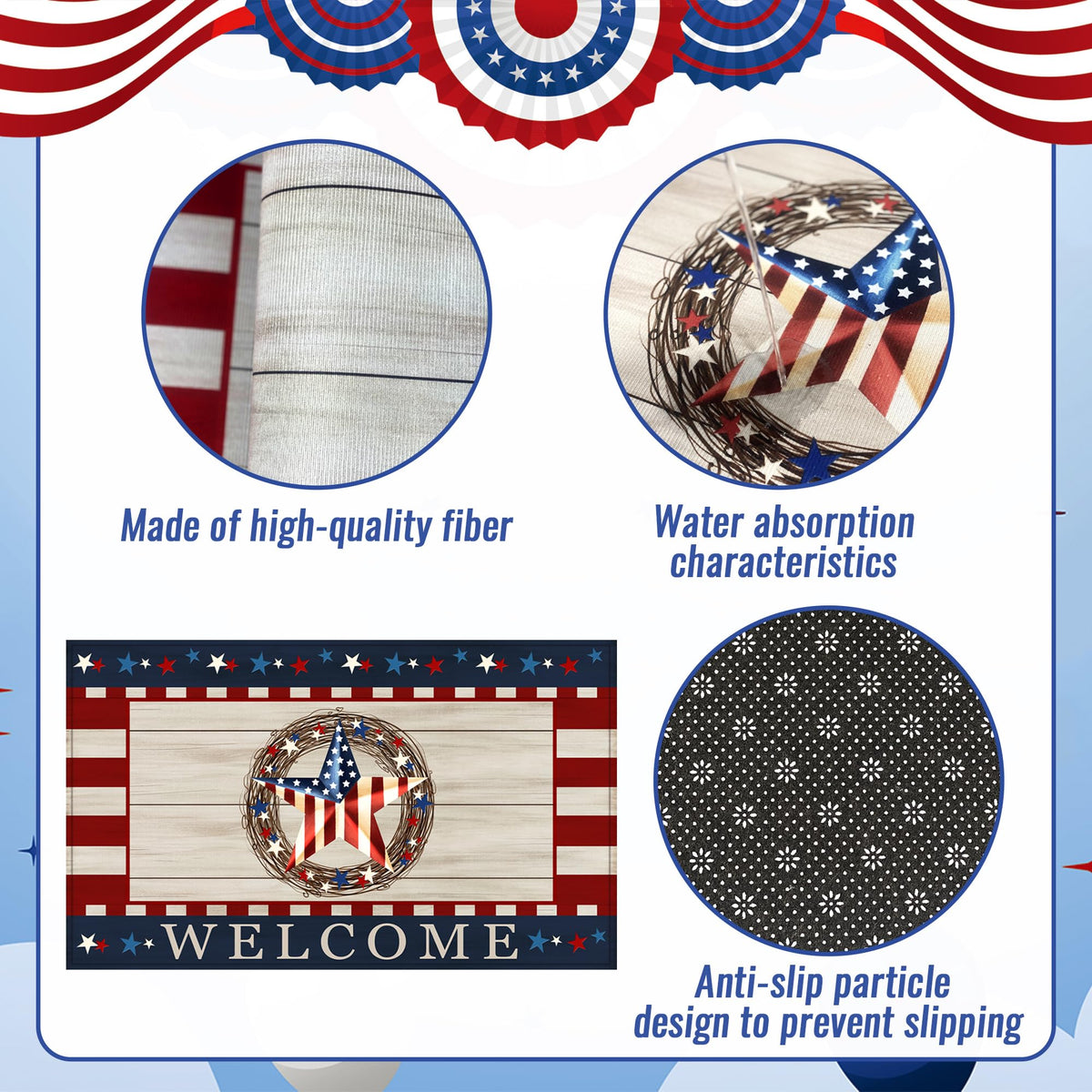 ARKUKT doormat non-slip rubber bottom detail for secure placement