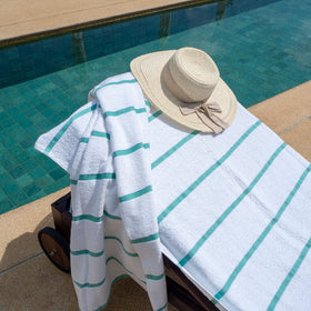 Arkwright Las Rayas white-green colorway adds beachy styling.