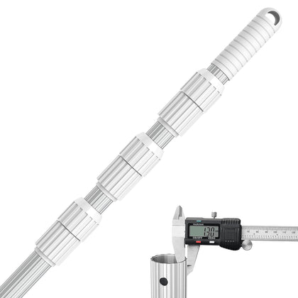 ARLBA pool pole extended to 16.5 feet for deep-clean reach.