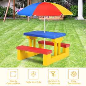 ARLIME ARMILE dimensions show table and bench size for kids.