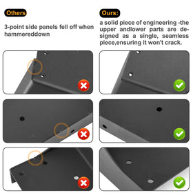 ArlinaL heavy-duty steel fence post anchor stabilizes wooden posts for longer-lasting fences.