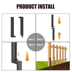 ArlinaL reinforced fence post anchor installed with a sledgehammer for solid support.