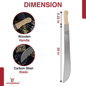 Armory Replicas Campsite Killer full tang handle secured with three rivets.