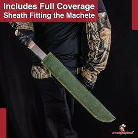 Armory Replicas Campsite Killer knife in sheath for safe transport.