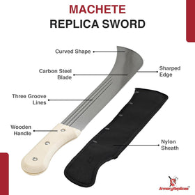 Armory Replicas Caribbean Panga wooden riveted handle offers reliable control outdoors.