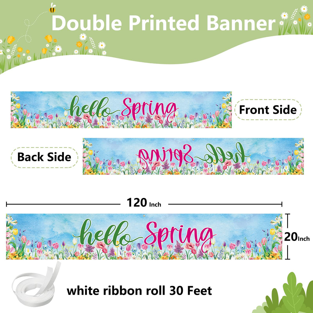 Arosche banner double-stitched with brass grommets for lasting strength.