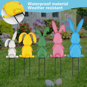 Arosche colorful bunny welcome sign for yard decor
