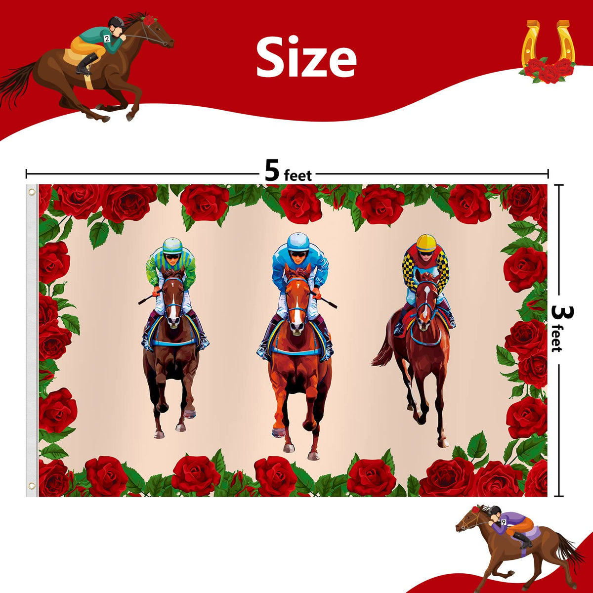 High-quality polyester Derby flag with weather-ready outdoor display in the garden.