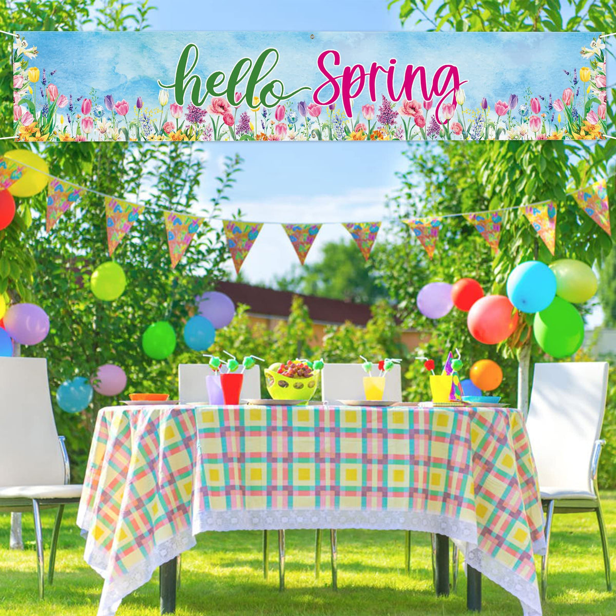 Arosche spring banner displays vivid color and double-sided printing.