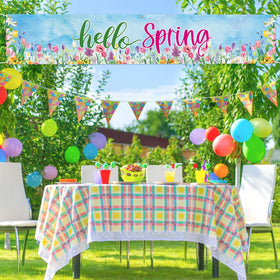 Arosche spring banner displays vivid color and double-sided printing.