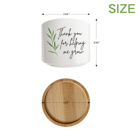 Gift-ready Arosedmo succulent planter with bamboo tray for plant lovers