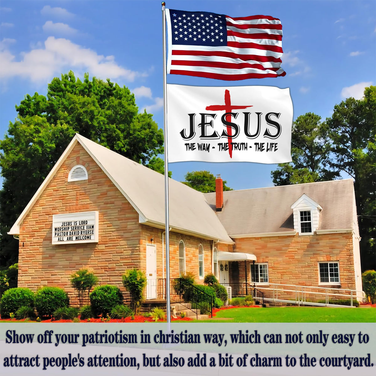 Aroxtms Brass grommets on flag ensure secure outdoor hanging.