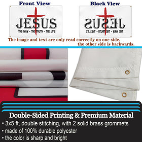 Aroxtms Double-sided Christian flag 3x5 ready for outdoor display.