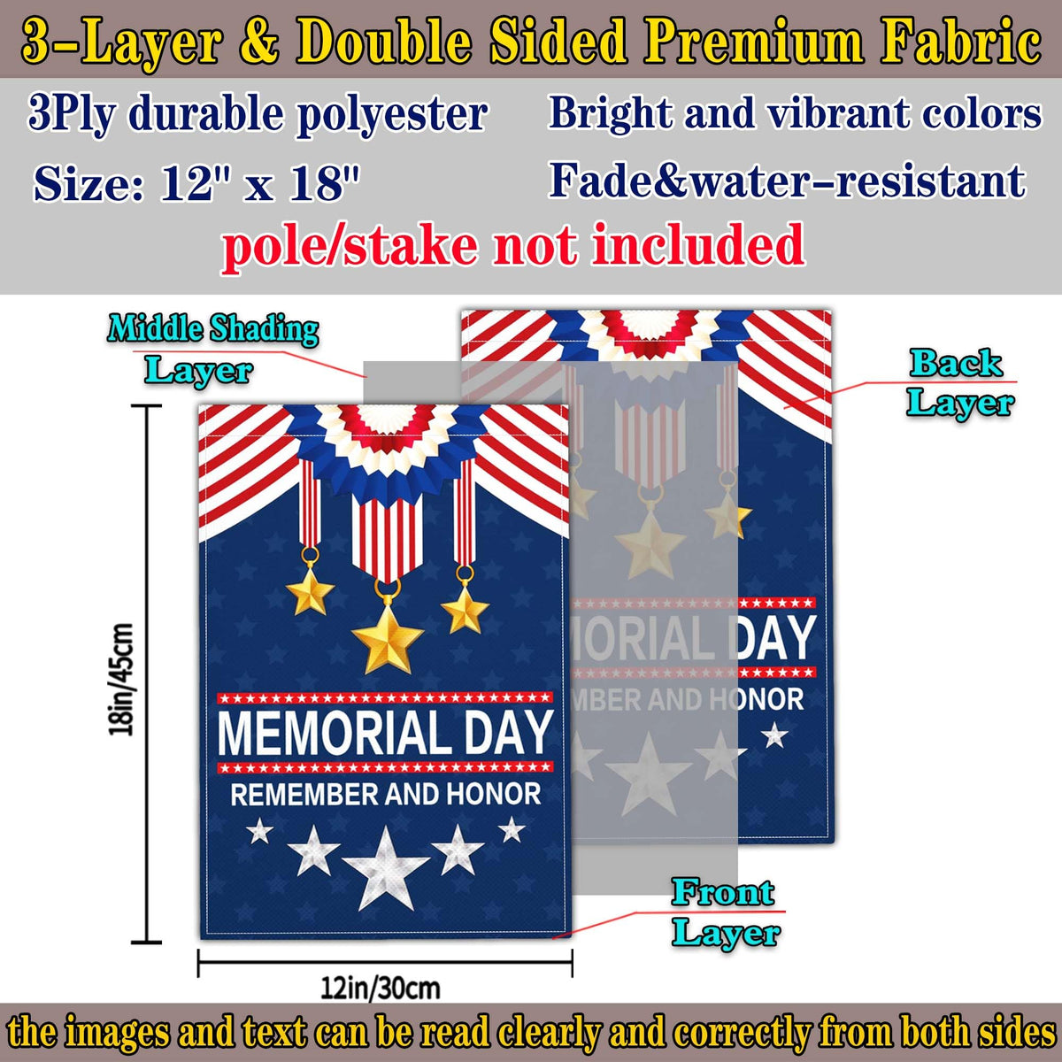 Aroxtms double-sided print ensures correct image from both sides.
