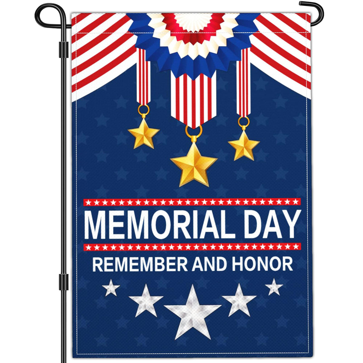 Aroxtms memorial day flag 12x18 ready for outdoor display, durable decor.