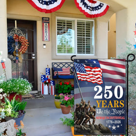 Aroxtms patriotic garden flag with brass grommets for outdoor resilience