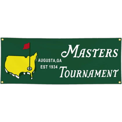 Aroxtms Golf Banner Flag hanging in the yard to boost outdoor party curb appeal.