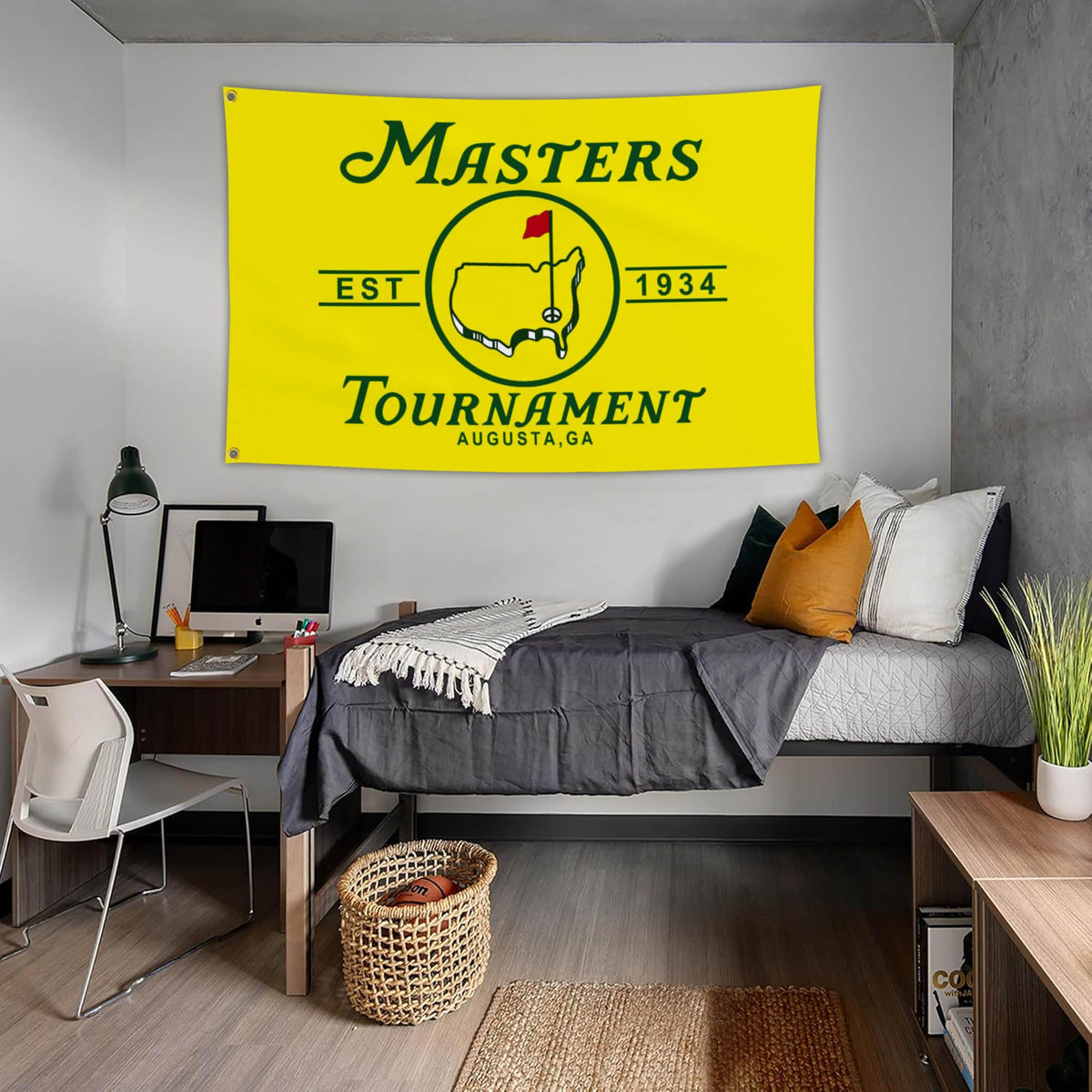 Aroxtms golf flag detail showing brass grommets for durable hanging