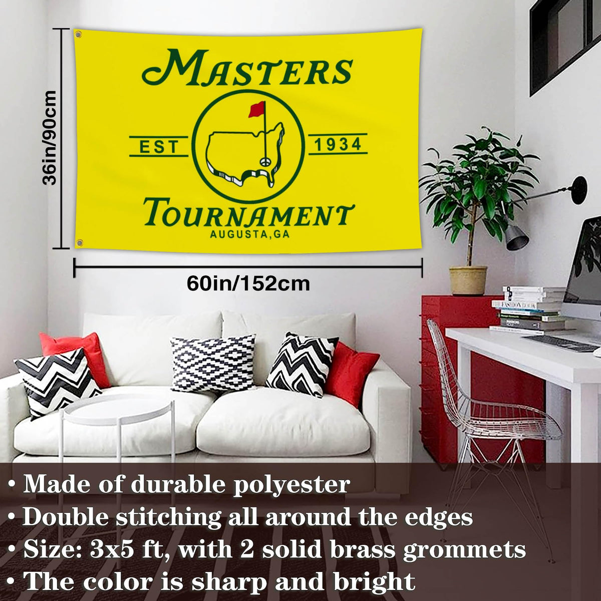 Aroxtms golf flag wall decor showing vibrant golf imagery for indoor display