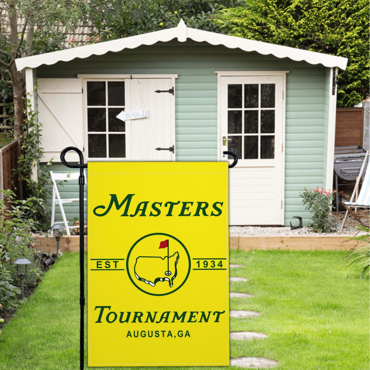 Aroxtms Golf Flag yard decor in garden or porch settings.