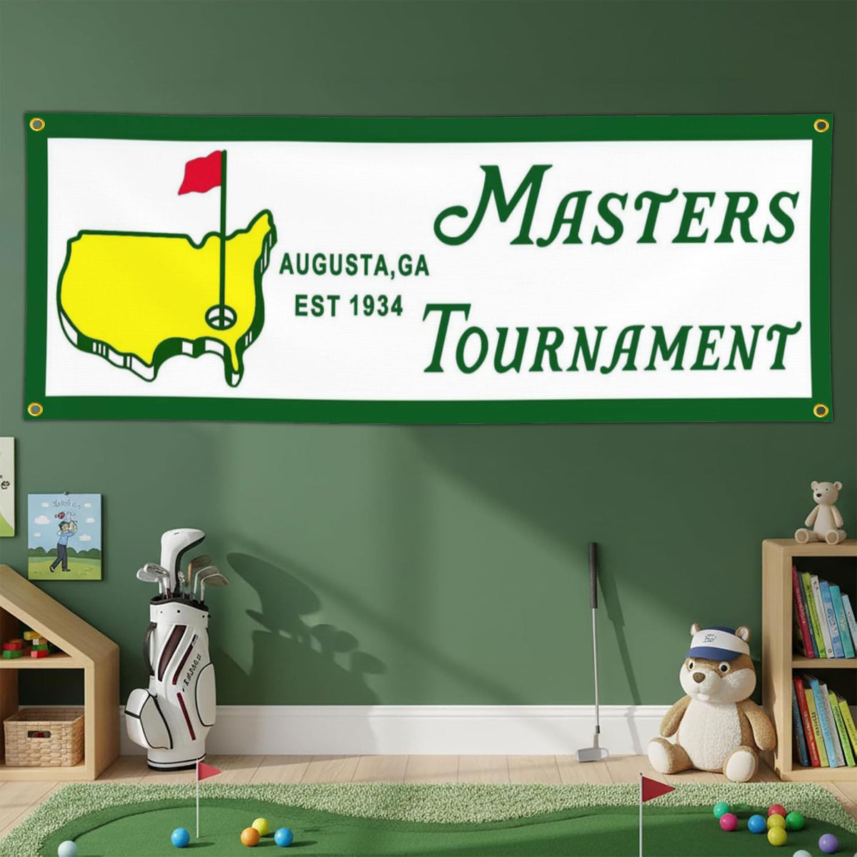 Aroxtms golf-yard decor flag wall hanging for dorm rooms and homes.