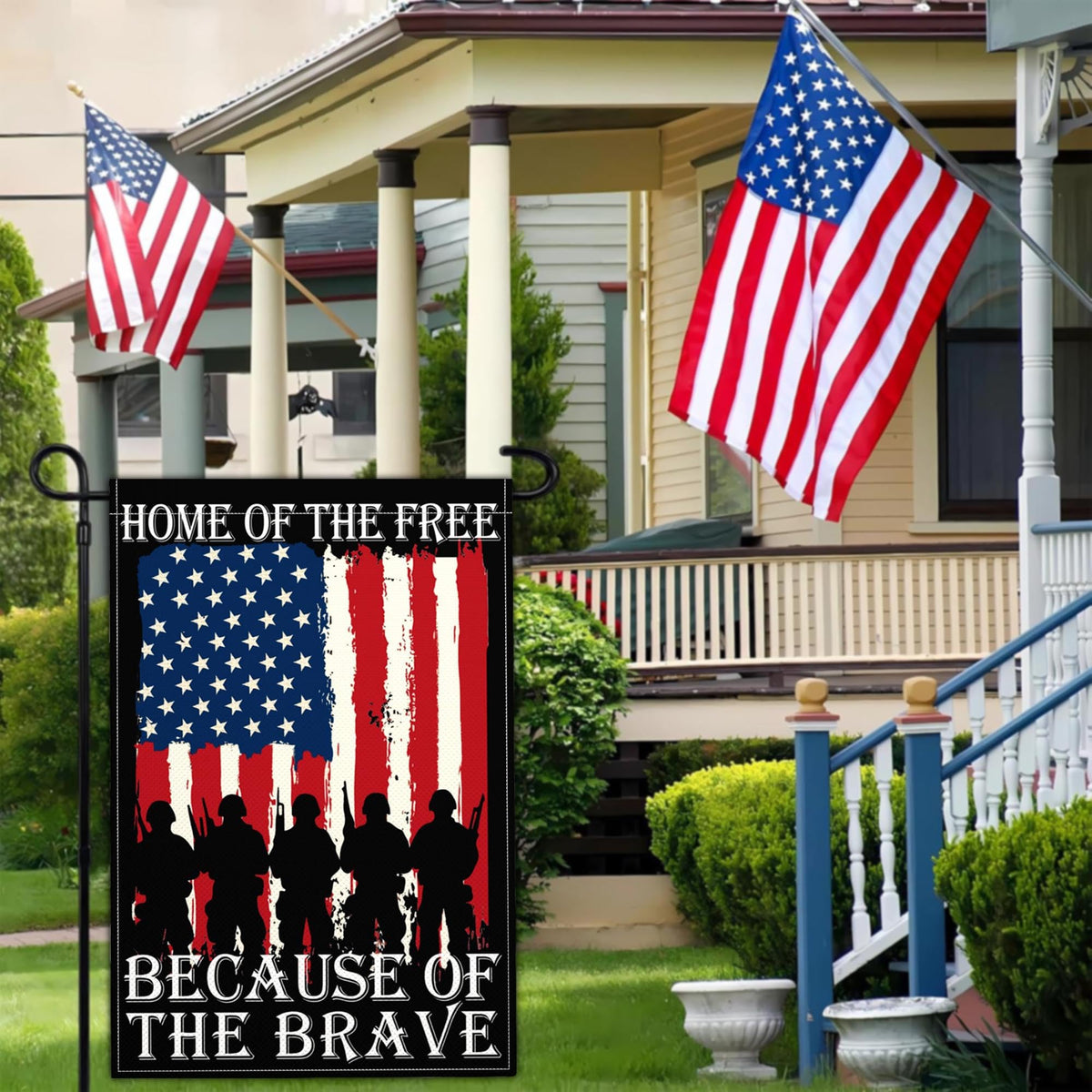 Aroxtms outdoor flag with durable polyester, easy to install on standard flag posts.