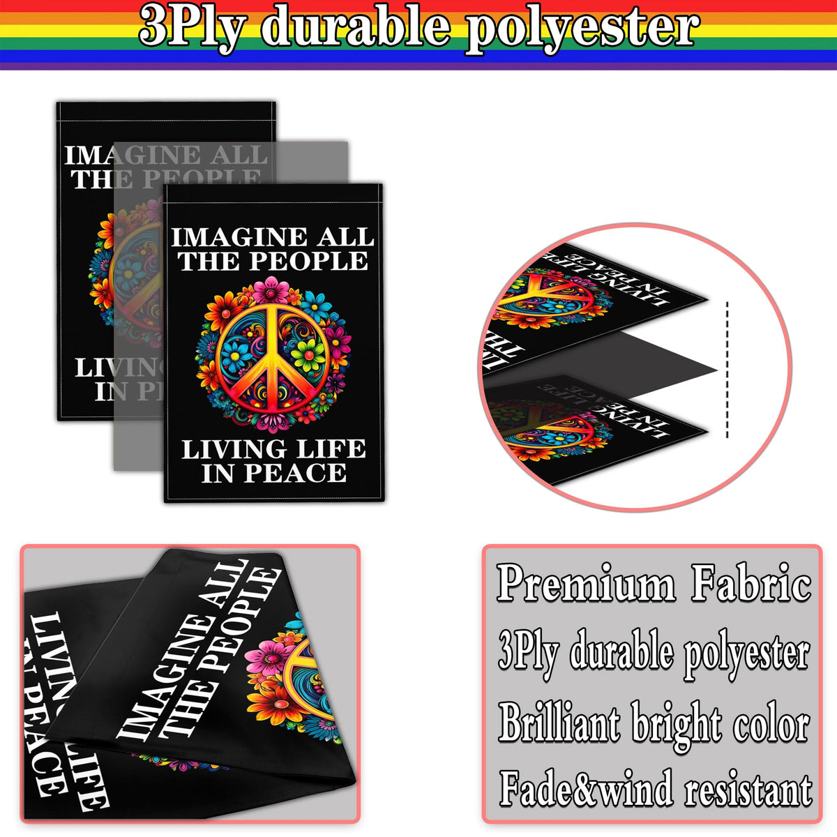 Aroxtms UV fade resistant flag keeps bright colors in sun.