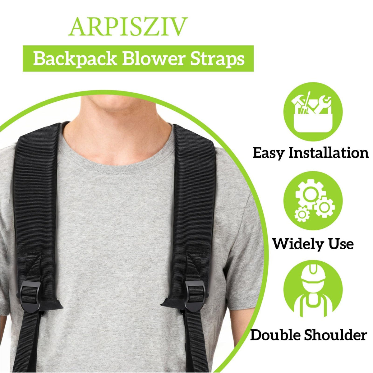 Arpisziv straps close-up showing adjustable padding and grip.