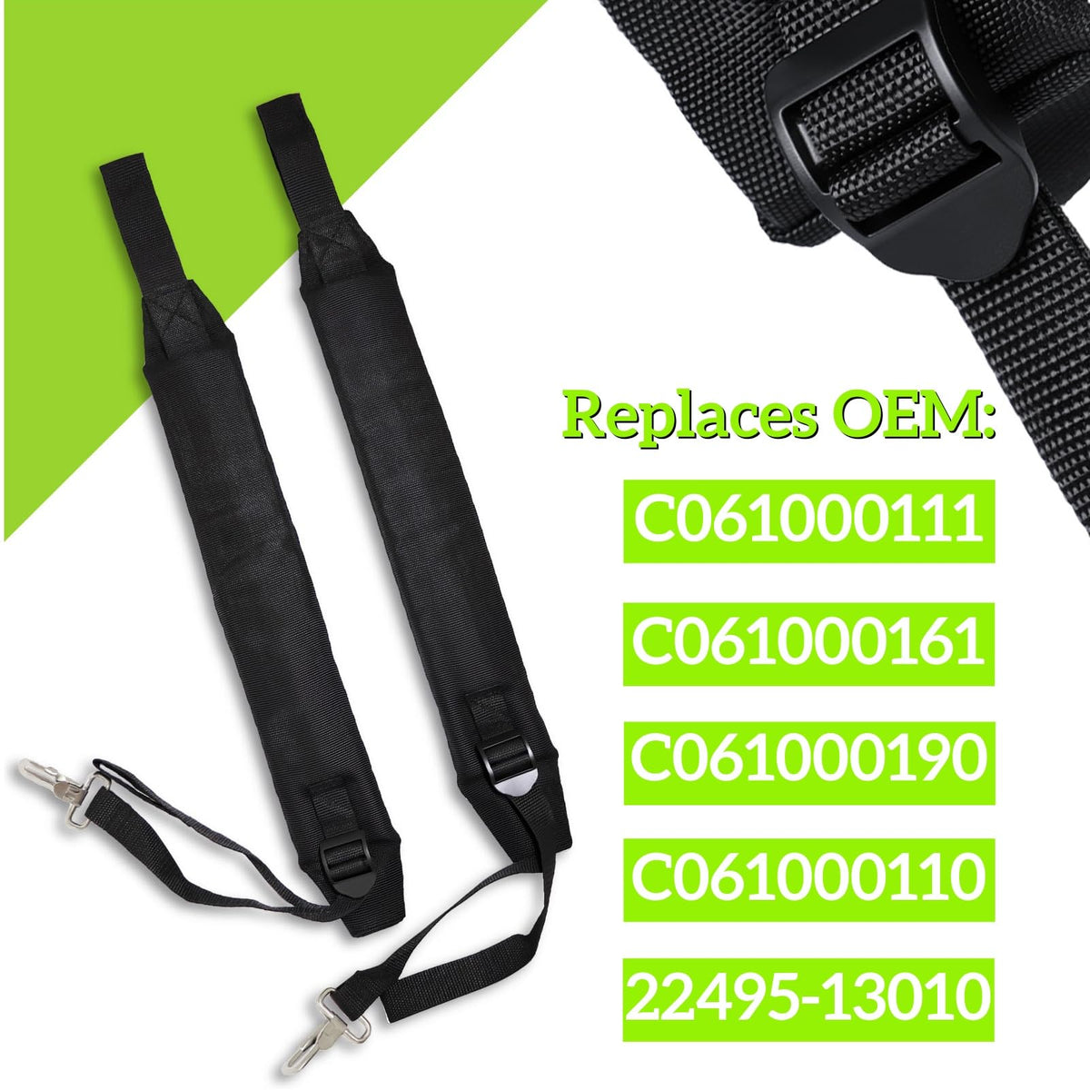 Arpisziv blower straps demonstrating compatibility with Echo models.