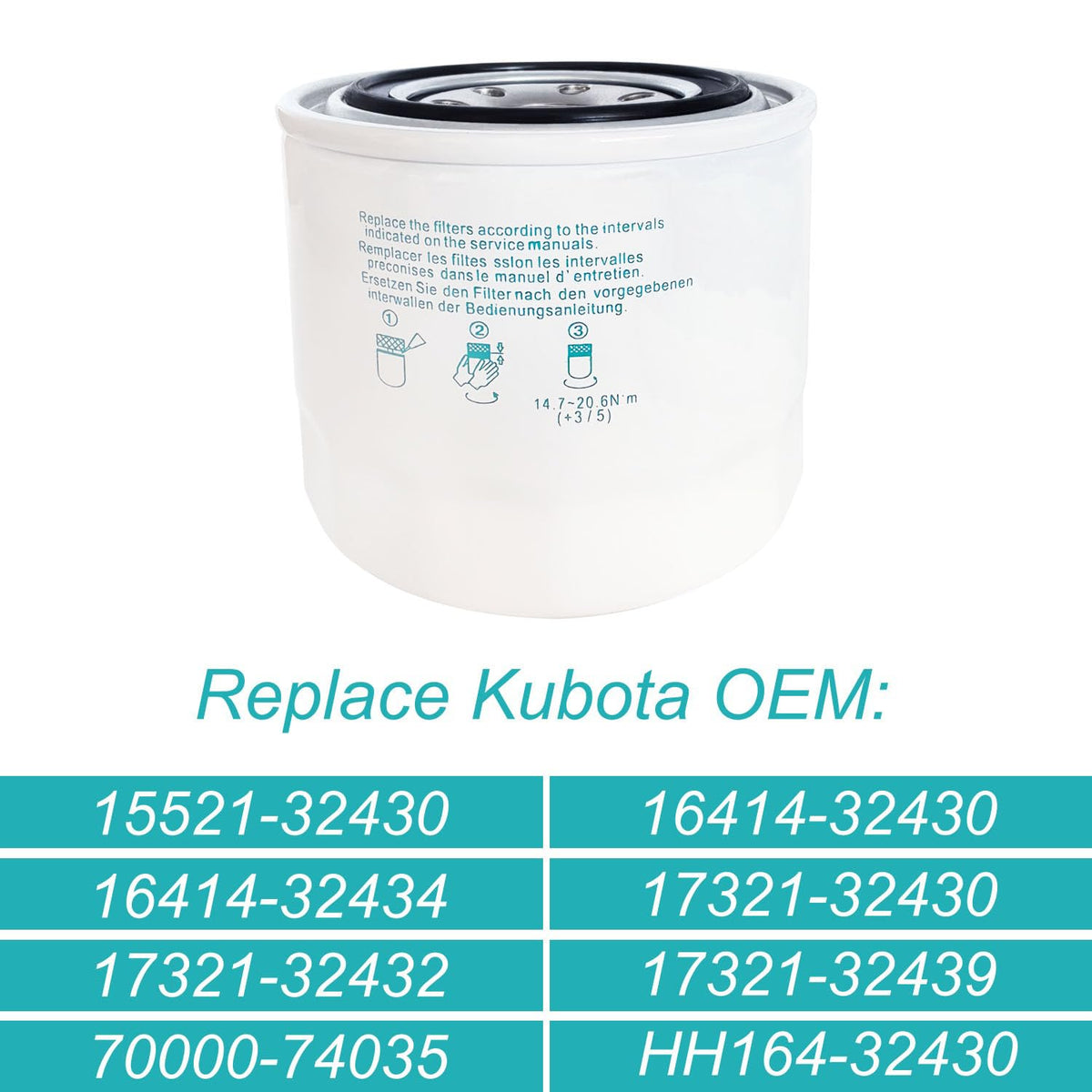 Arpisziv oil filter compatibility table shows OEM replacements