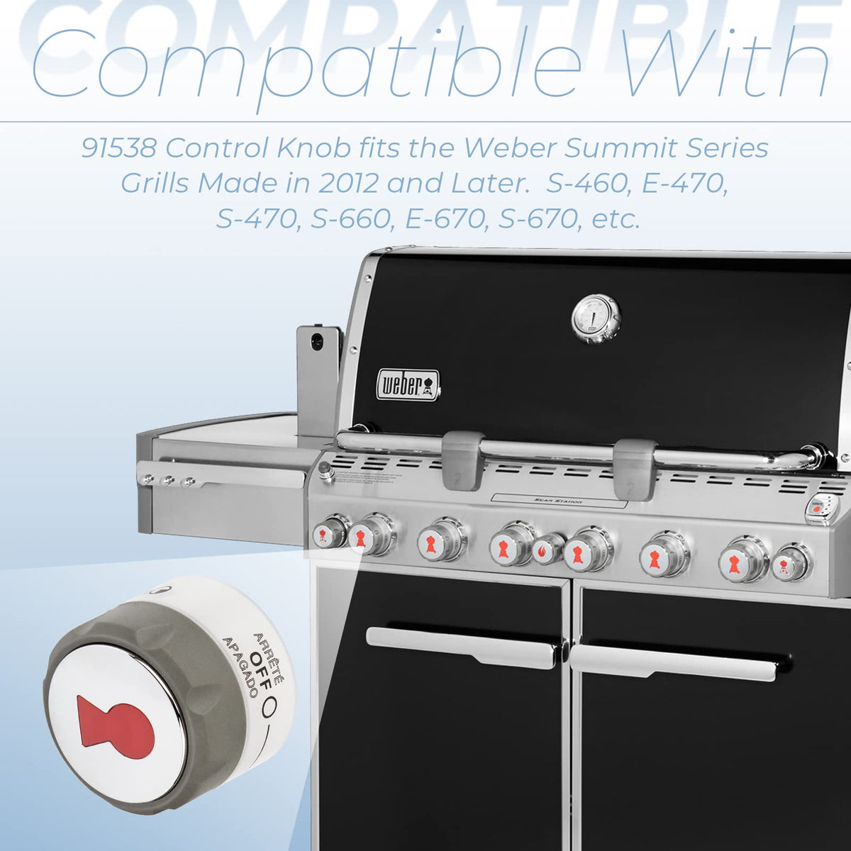 Illuminated dial provides night-time visibility on Weber Summit