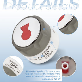 Knob diameter 2-3/8 inches shown for universal Weber replacement