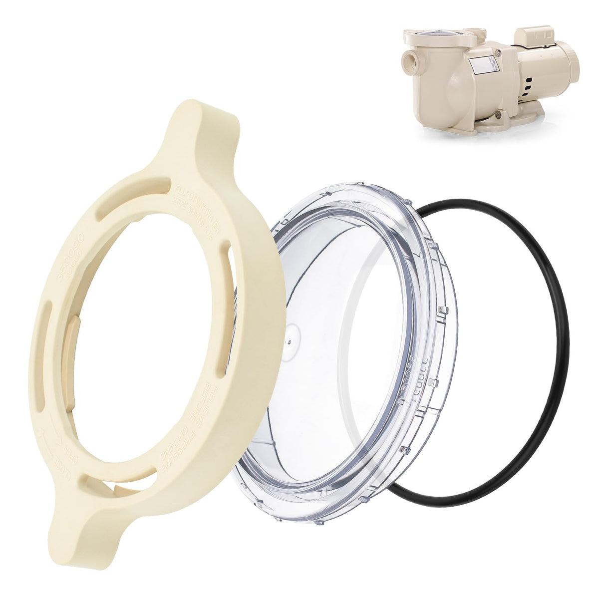 ArrogantF cam and ramp clamp ensuring secure lid alignment for Pentair pumps