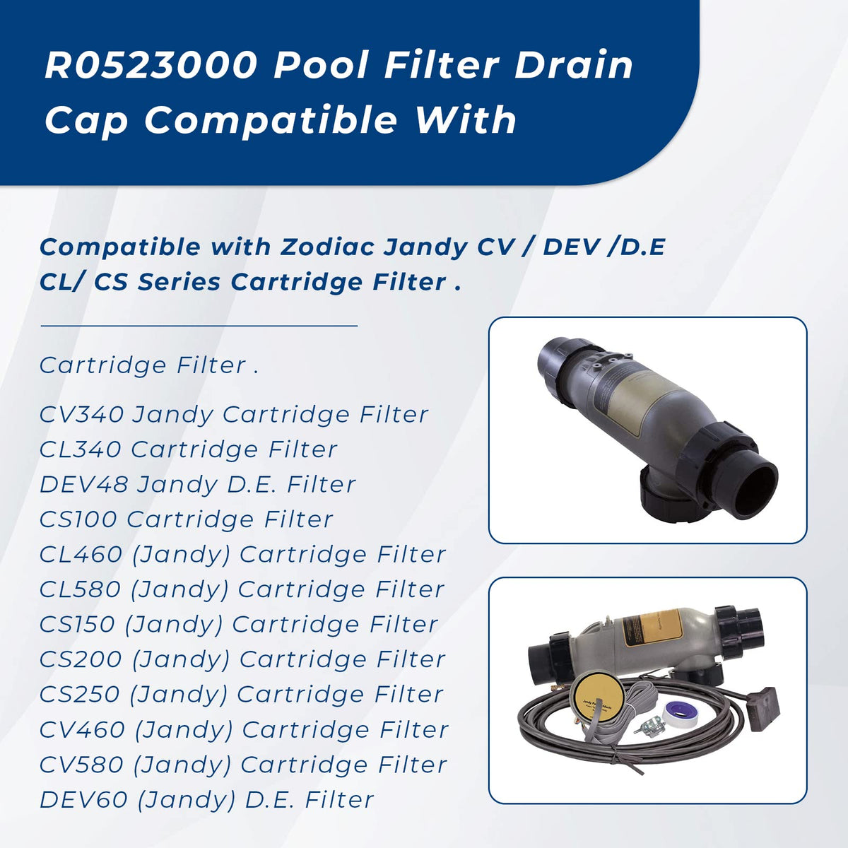 ArrogantF drain cap assembly with O-ring; secure seal during salt cell cleaning.