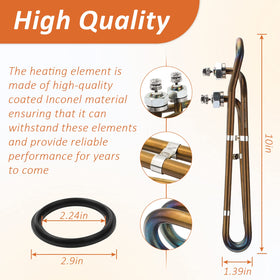 ArrogantF heater element installation view, easy replacement for Balboa and Gecko systems.