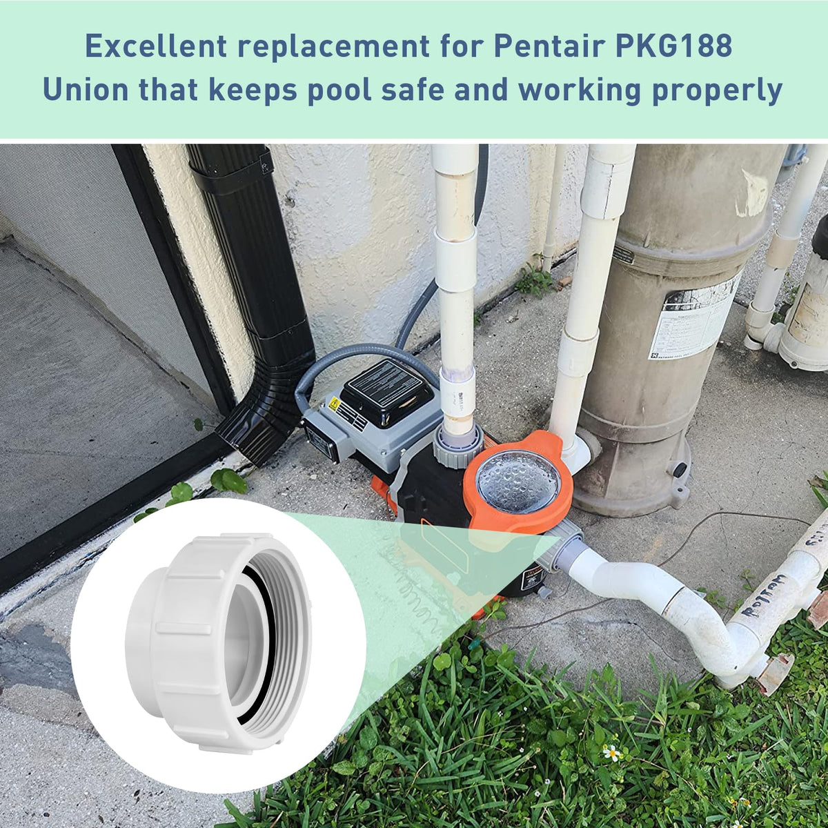ArrogantF PKG188 easy install design supports fast, tool free 2in PVC connections.