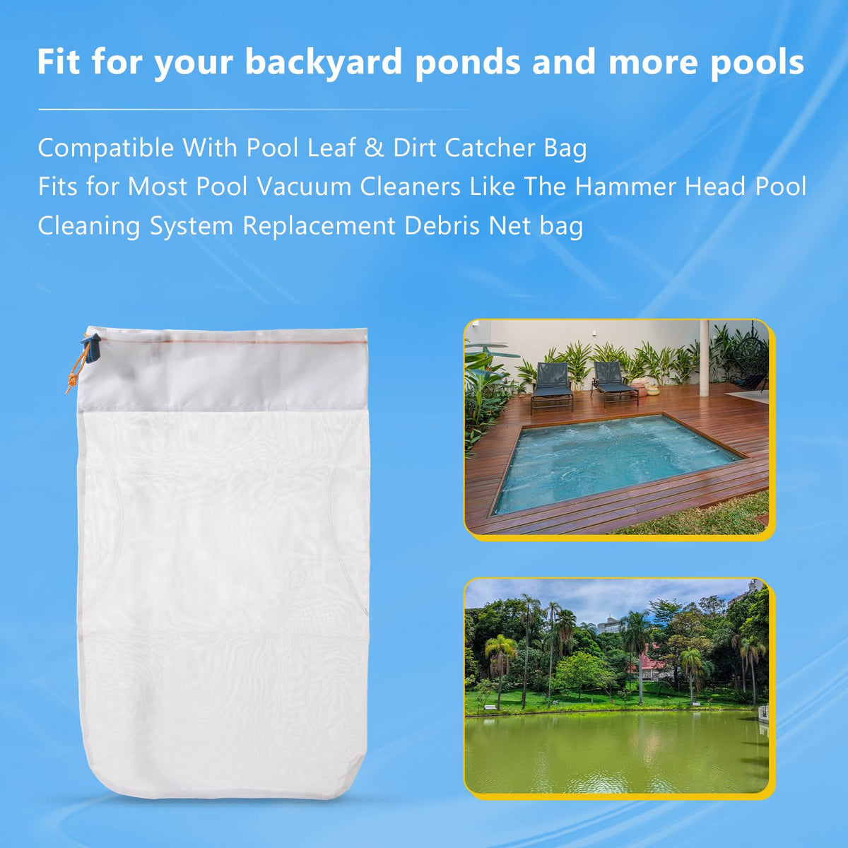 ArrogantF white cleat bag offers secure attachment during pool cleaning.