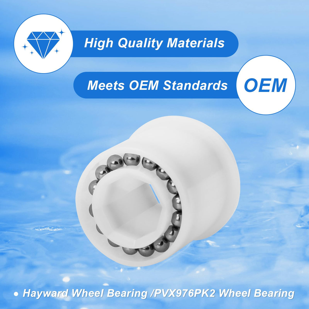 PVX976PK2 wheel bearing for Phoenix two-wheel cleaners; quick, simple installation